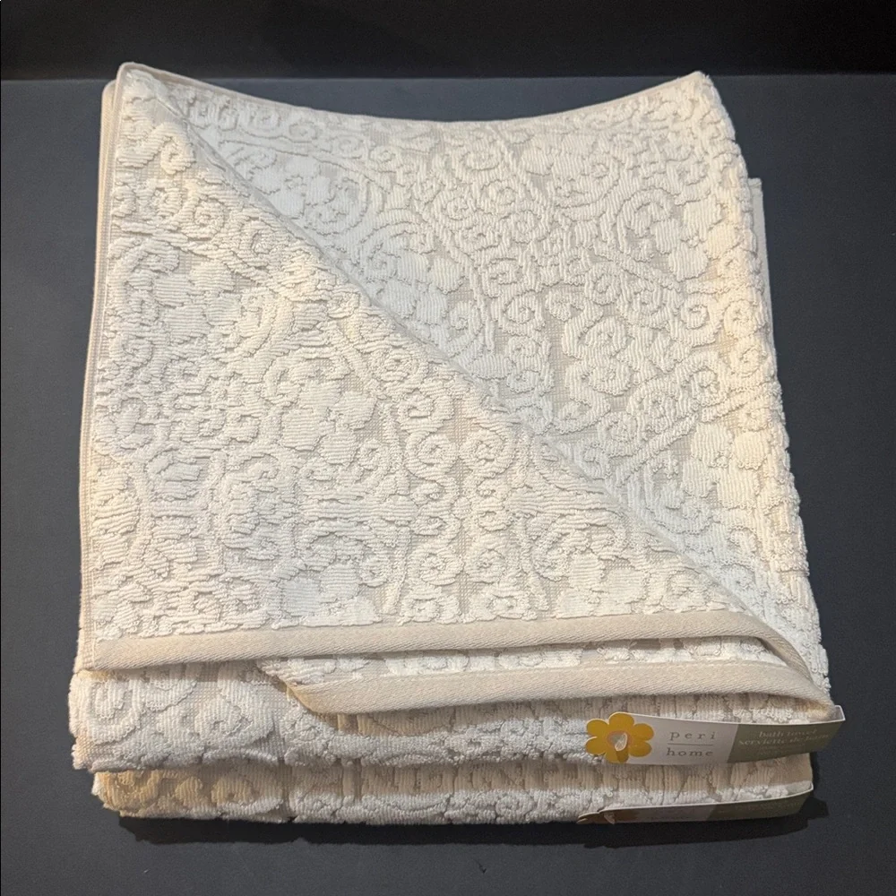 6pc PERI HOME Scroll Pattern 100% Cotton Bath Towel Set - Linen - Bryce